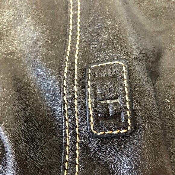 LOUENHIDE Dark Chocolate Brown Vegan Leather Bucket Bag Purse - Picture 5 of 13